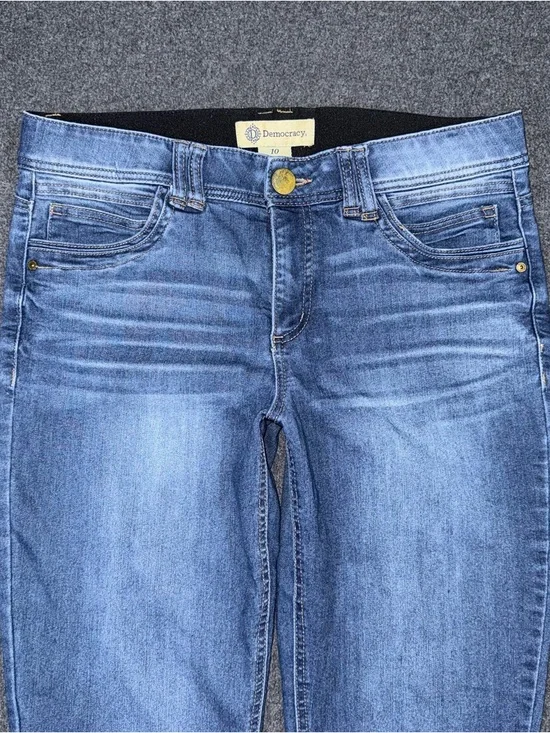 Democracy Jeans Ab Technology Ankle Skimmer Medium Blue Wash Women’s 10 Slimming - Picture 3 of 8